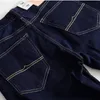 Autumn retro small straight slim jeans micro stretch trend mens wash casual long pants dark blue 2312129