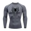 Compression Shirt Men's T-shirt långärmad svart topp fitness solskyddsmedel andra hud snabb torr andas casual lång t-shirt 4xl 231228