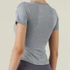 Lu Align Lu Yoga Sport Top T-Shirt Vnazvnasi Gym Damen Sport Slim Kurzarm Fitness Crop Top Active Running Gym Shirt Workout Tops für Damen LL Lemon