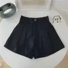 Shorts Kinder 2023 Sommer Über Knie Länge Elastische Taille Knopf Geraffte Baumwolle Sauber Solide Einfache Mode Einzigartige Gestaltbare Mädchen