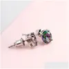 Saplama Oval Opal Küpe Takıları Sier Renkli Saplama Kulak Yüzükler için Nişan Hediyeleri Düğün Damlası Teslimat Jewe Dhgarden DHT7R