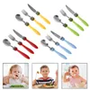 1 Set Kids servies Kinderen Voer Spoon Fork Knife Cartoon Roestvrij staal 231229