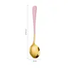 Round Stainless Steel Spoon Gold Metal Breakfast Soup Tableware 158mm Barware Kitchen Tools Dessert Milk Tea Watermelon Ice Cream Coffee Drinking Filter Flatware