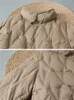 Lagabogy Kış Kadınlar Ultra Işık Sıcak Kısa Kısa Puffer Ceket Sıradan Kadın Tek Kelime Breasted Gevşek% 90 Beyaz Ördek Aşağı Ceket 231229