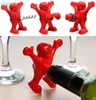 Divertenti tappi per vino di design uomo felice Mini apribottiglie per birra Cavatappi per vino Cucina Bar Creativo Apribottiglie per vino Tappi Rosso Blac3591916