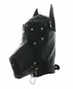 Maskerad kostym hundvalphuvudmask med krage full ansikte huva fest cosplay mun gag choker zippad muzzel set6339348