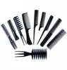 10pcsSet Professionelle Haarbürste Kamm Salon Barber Antistatische Kämme Haarbürste Friseur Pflege Styling Tools1879607