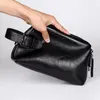 Sacos cosméticos organizador bolsa de negócios viagem portátil zíper bolsa de embreagem dos homens saco de higiene pessoal couro do plutônio armazenamento à prova dwaterproof água