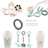 LOFCA 10pcs Teething Ring 65mm Silicone Beads Baby Charm Teether Necklace Pacifier Making BPA Free Food Grade Jewelry 231228