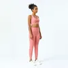 Actieve sets Yogaset Legging en tops Fitnessoefening Borst Twist BH-top Naadloze hardloopbroek voor dames Grote maten