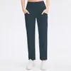 Lu pantalon de Yoga ample Double face peau nue respectueux de la peau taille haute élastique Fitness pantalon d'entraînement pantalon de sport de course