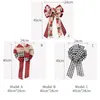 Christmas Decorations 1Pcs Bowknot Xmas Tree Twine Streamer Car Truck Red Black Plaid For Gift Wrapping Bow Burlap DIY Craft