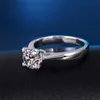 Yanhui z certyfikatem luksusowy Solitaire 2 0CT cyrkonia Diamond Wedding Pierścionki Women Pure 18k Białe Złotne srebro 925 Pierścień ZR128167V