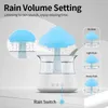 Mushroom Rain Cloud Humidifier Water Drops Night Light Aromatherapy Essential Oil Diffuser Fragrance Diffuser for Home 300ML 231228