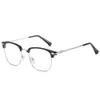 Designer ch Cross Glasses Frame Chromes Märke Solglasögon för kvinnor Nya glasögon Fashionabla Business Metal Flat Mirror Heart Men Luxury High Quality Frames WQ03