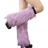Chaussettes de femmes 1 paire leggings féminins tube moyen solide doux anti-froid chaud maintien de la socque hipster à la longueur du genou en fausse fourrure pour quotidiennement
