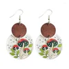 Dangle Oorbellen THANKSGIVING DAY Hout en acryl set - Herfst / Paddestoel / Turkije Drop Earring voor vrouwen Partij gunst