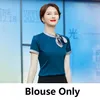 Women's Blouses Summer Fashion Women Blouse & Shirts White Short Sleeve Office Ladies Work Wear Top OL Styles