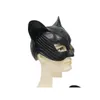 Máscaras de festa máscara coelho diversão cabeça conjunto halloween catwoman meia face látex gc2477 gota entrega casa jardim festivo suprimentos dhwuv