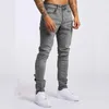 Jeans pour hommes 2024 Black Street Fashion Hommes Haute Qualité Rétro Bleu Élastique Slim Fit Ripped MenDesigner Denim Marque Pantalon Hombre