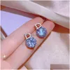 Stud 925 Sterling Sier Heart Earrings for Women 18k Rose Gold Shining Crystal Ear Rings smycken Party Drop Delivery DHXCA