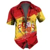 Camisas casuales para hombres Camisa Bandera española Impresión 3D Torero Verano Calle Hombre hawaiano Fiesta de gran tamaño