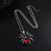 Pendant Necklaces Gothic Dark Spider Necklace For Women Man Punk Ruby Wizard Witch Animal Collar Horror Halloween Gift Accessories Choker