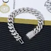 Hip Hop Jewelry 925 Sterling Silver Iced Out 12mm Moissanite Cuban Armband VVS Moissanite Link Cuban Chain