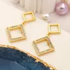 FF Women roestvrijstalen brief Designer oorbellen 18K Gold vergulde extravagante geometrische Crystal Rhinestone -oorbellen voor Lady Party Fashion Accessories