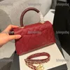 Mini borsa tote da donna con patta Borsa a tracolla classica di lusso firmata Portafoglio Borsa in pelle Matelasse Catena trapuntata Trend Portamonete Marsupio Portachiavi con emblema dorato 23 cm