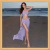 Maillots de bain pour femmes Sorties de bain Femmes Vêtements d'été 2023 Cover Up Fleurs Hauts sans bretelles avec jupe ouverte sexy Bikini Costume par mer