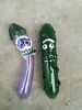 Heady eggplant tobacco Hand Pipes Funny Pickle Smoking Glass Pipe Cucumber colorful spoon Smoking Accessories for Water Glass Pipe Bongs LL