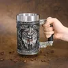 600MLMedieval Angel of Death Personalized Creative Mug Arge Capacity 304 Stainless Steel High Color Value Bar Resin Beer Glass 231228