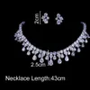 Emmaya Zircons Högkvalitativa vita guldfärg Cubic Zirconia Bridal Wedding Necklace and Earring Sets Party Gift 220224177V