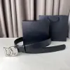 Luxury Designer Belt Cowskin Belts Letters Design för Man Woman Belt Classic Smooth Buckle Color