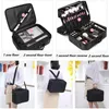 Portable Makeup Bag Professional Embroidered Nail Art Clapboard Makeup Case Toolbox Cosmetic Bags for Women 231228