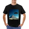 Herrpolos som flyger tefat över en egyptisk pyramid t-shirt sommarkläder överdimensionerad t-shirt herr vintage skjortor