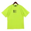 Топ-дизайнерская футболка, мужская футболка, модные свободные топы, повседневные флуоресцентные цвета, украшенные буквами, летняя мода
