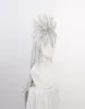 Syntetiska peruker anime jiraiya långa silver chip hästsvans värmebeständig sytentisk hår cosplay kostym peruk cap8146896