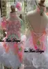 2022 rosa carino bambino una linea ragazze sfarzo abiti da spettacolo perline cristalli fiori piume organza abiti da ragazza di fiori cupcake dress5966836