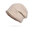 Berets moda inverno chapéus com fluff forrado à prova de vento quente gorros ao ar livre proteção de orelha bonnet confortável malha bonnets para mulher