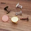 Boyute 20 stycken Lot 12mm 14mm 16mm 20mm Cabochon Base Metal French Cufflink Blanks Tray Bezel Diy Men's Clothing Accessori247c