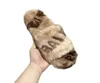 Designer shoes paris sandals Luxury slippers Furry Platform Sandal plush slippers embroidery B word couple plush slippers Furry Slide suede