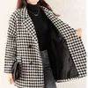 Women's Jackets Korean Elegant Faux Woolen Women Black Single Breasted French Chic Classy Coat Harajuku Button Office Lady Short Outwear