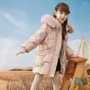 Manteau d'hiver en fausse fourrure pour filles, parka à capuche, épais, chaud et brillant, veste rembourrée en coton pour enfants, vêtements d'extérieur, TZ659