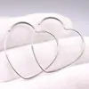 أقراط متدلية S925 Sterling Silver Hoop Lucky Men Women Smooth Grossy Heart