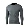 Spring and Autumn New Long sleeved Men's Business Solid Color T-shirt Leisure Slim Fit Round Neck Bottom Shirt