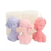 Altre forniture per feste festive Stampo per candele Stampi per sile 3D Occhi chiusi Ragazza Candele fai da te Gesso Sapone Strumento per la creazione di oggetti artigianali Decorazione della casa Dhtpa