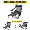 Camp Furniture Camping Chairs Folding Chair Lounge 330 Lbs Capacity W/ Footrest Mesh Cup Holder Storage Bag