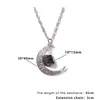 Crescent Moon Charms Raw Reiki Healing Stone Crystal Crystal Quartz Link Stain Necklace for Women Jewelry